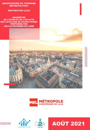 Observatoire Du Tourisme MEL- Barometres Des Plateformes En Ligne - Aout 2021