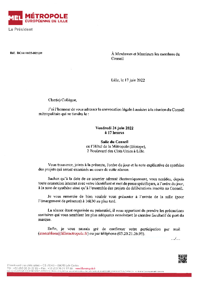 Convocation légale Conseil Métropolitain du 26 06 2022 (.pdf)