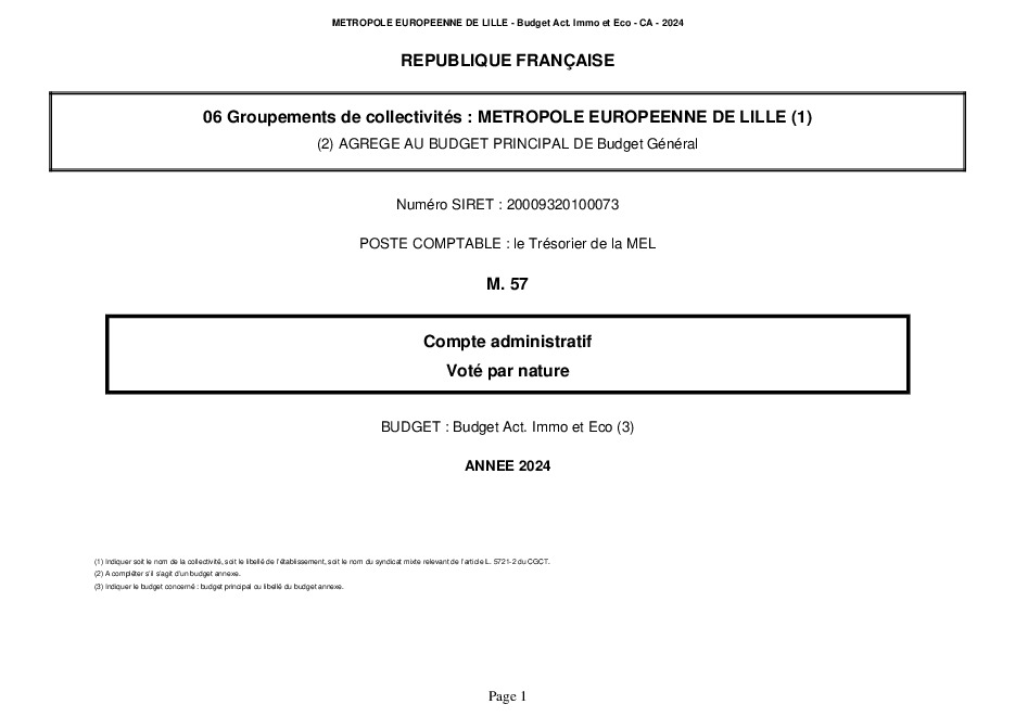Comptes Administratifs 2024 : Maquette AIE