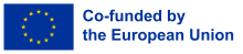Logo "co-funded by the European Union" avec drapeau européen