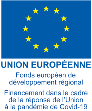 logo_FEDER_REACT-EU Logo FEDER -Réponse à la pandémis COVID-19 (REACT-EU) avec drapeau européen