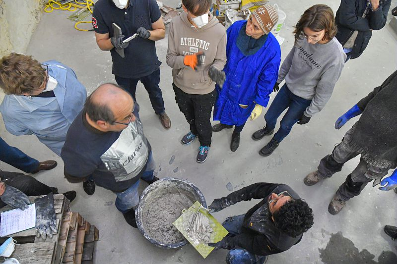 Atelier enduit à la chaux