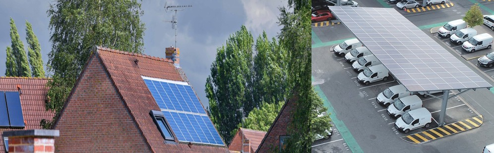 panneaux solaires sur un toit