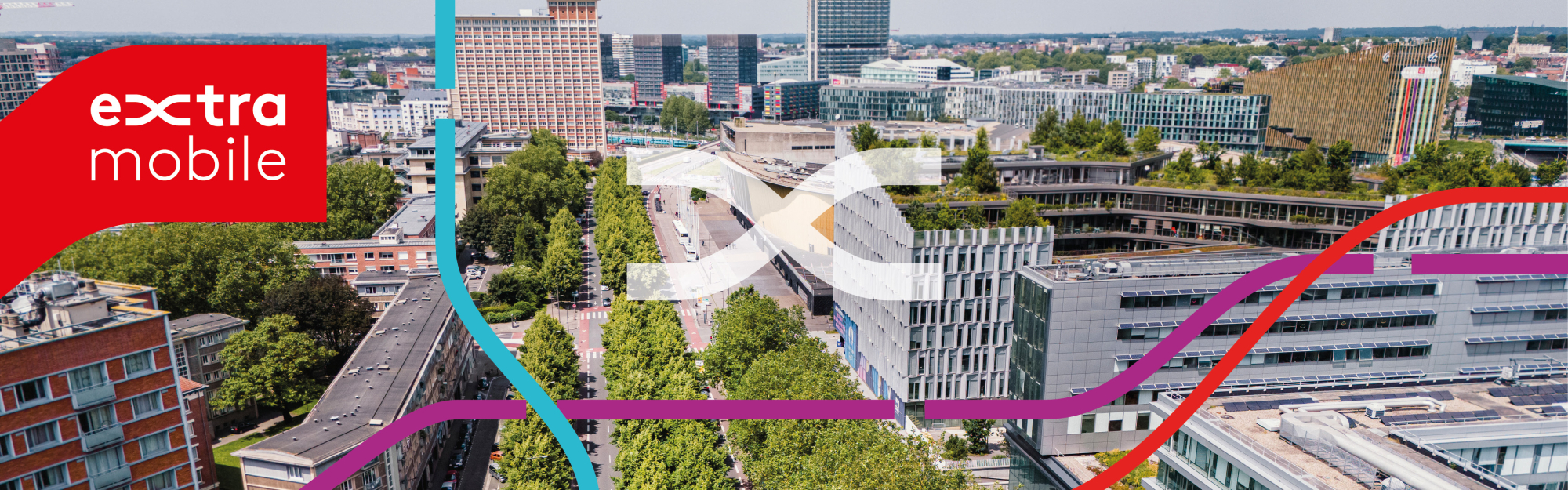 Vue aérienne de la rue des Cités Unies à Lille