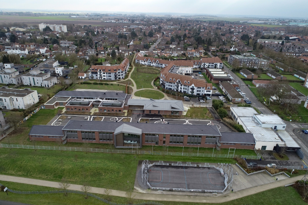 Vue aérienne du quartier du Blanc-Riez à Wattignies